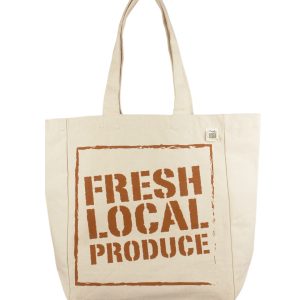 Recycled Cotton Fresh Produce Tote - Pocket & Side Gusset