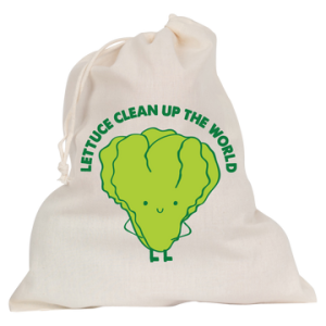 "Lettuce Clean up the World" Medium Organic Produce Bag